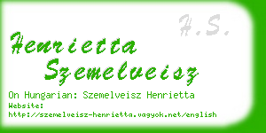 henrietta szemelveisz business card